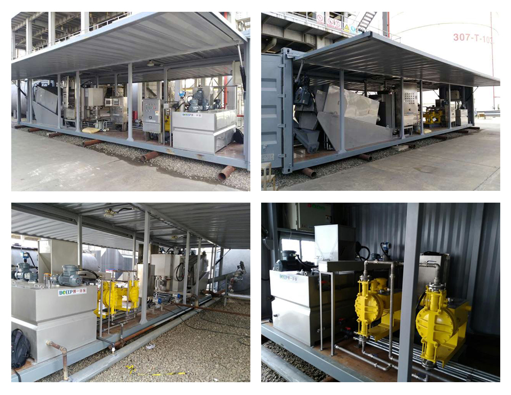 introduction of mobile containerized sewage sludge dewatering equipment