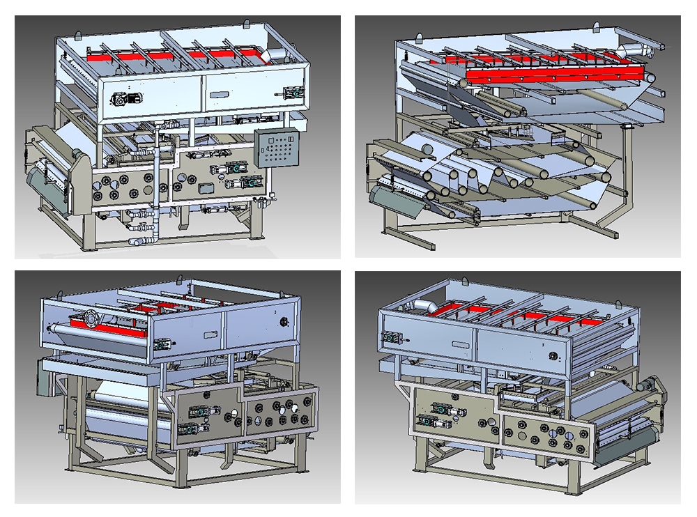 structure of sludge dewatering belt press machine