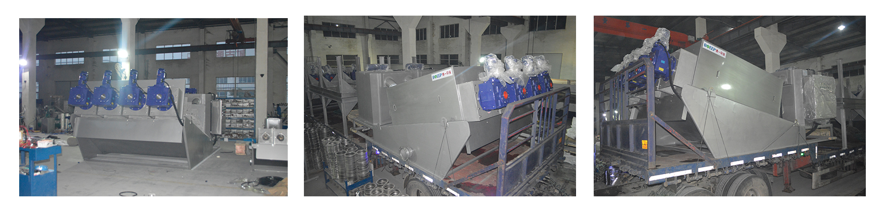 workshop of volute screw sludge dehydrator