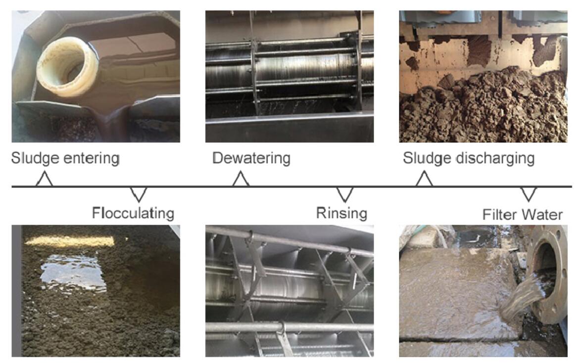 flow chart of volute press sludge dewatering