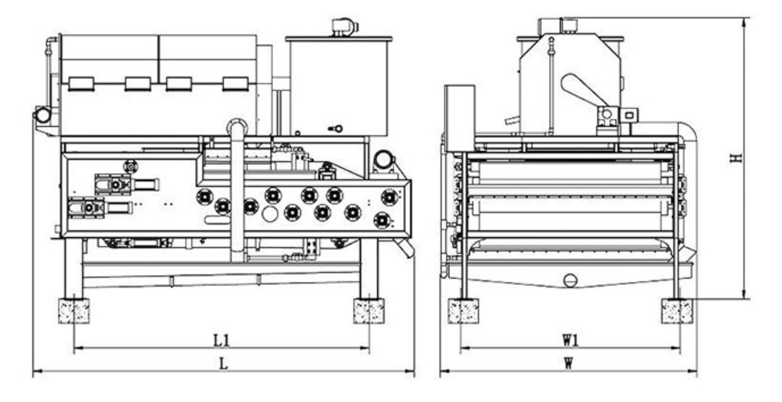 specification of rotary thickening belt filter press