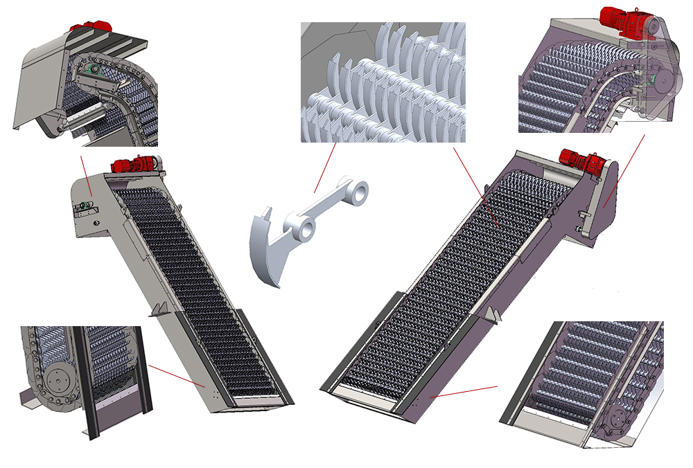 working principle of multi rake fine bar screen