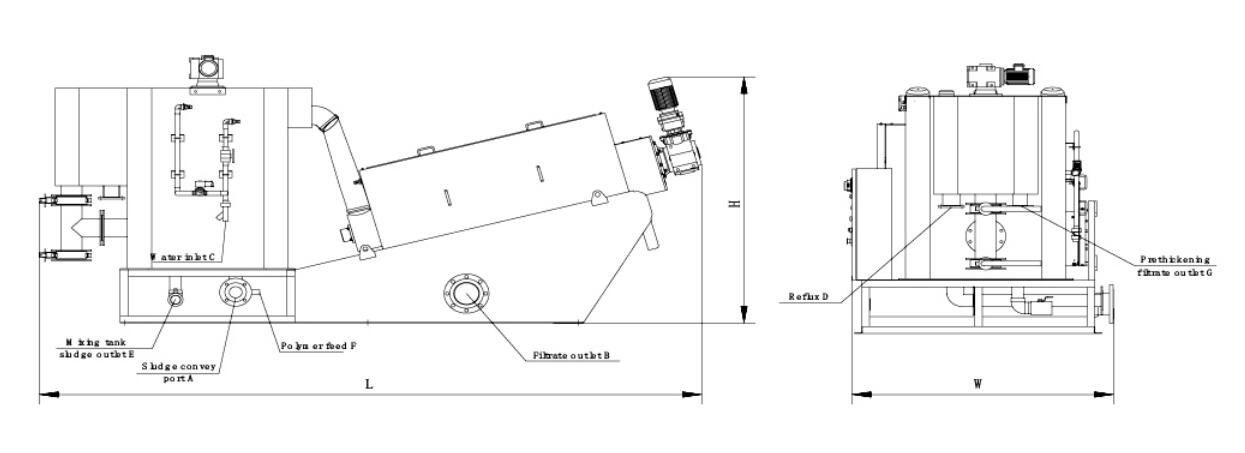 technical specification of screw press dewatering unit