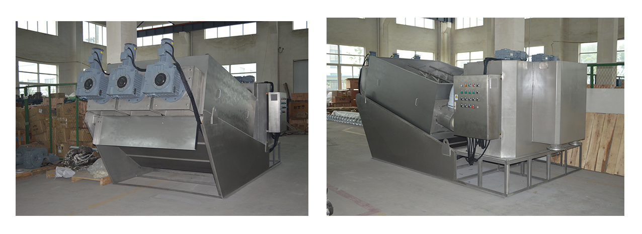 workshop of volute screw press dehydrator